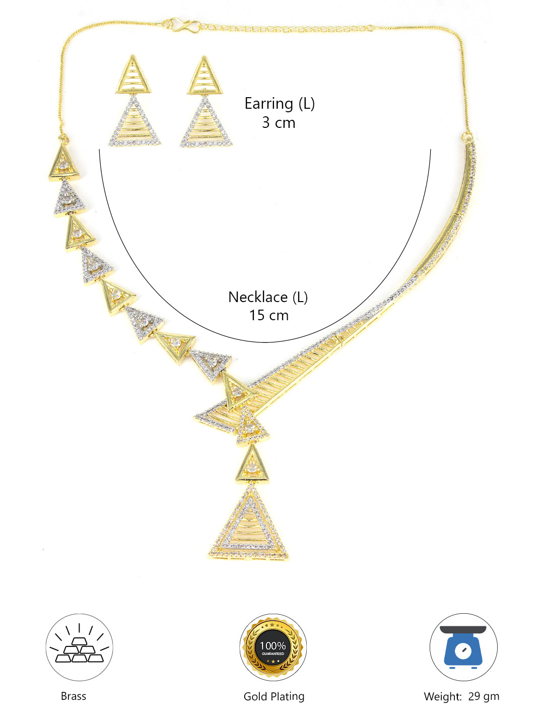 Gold Plated AD Designer Jewellery Set For Women