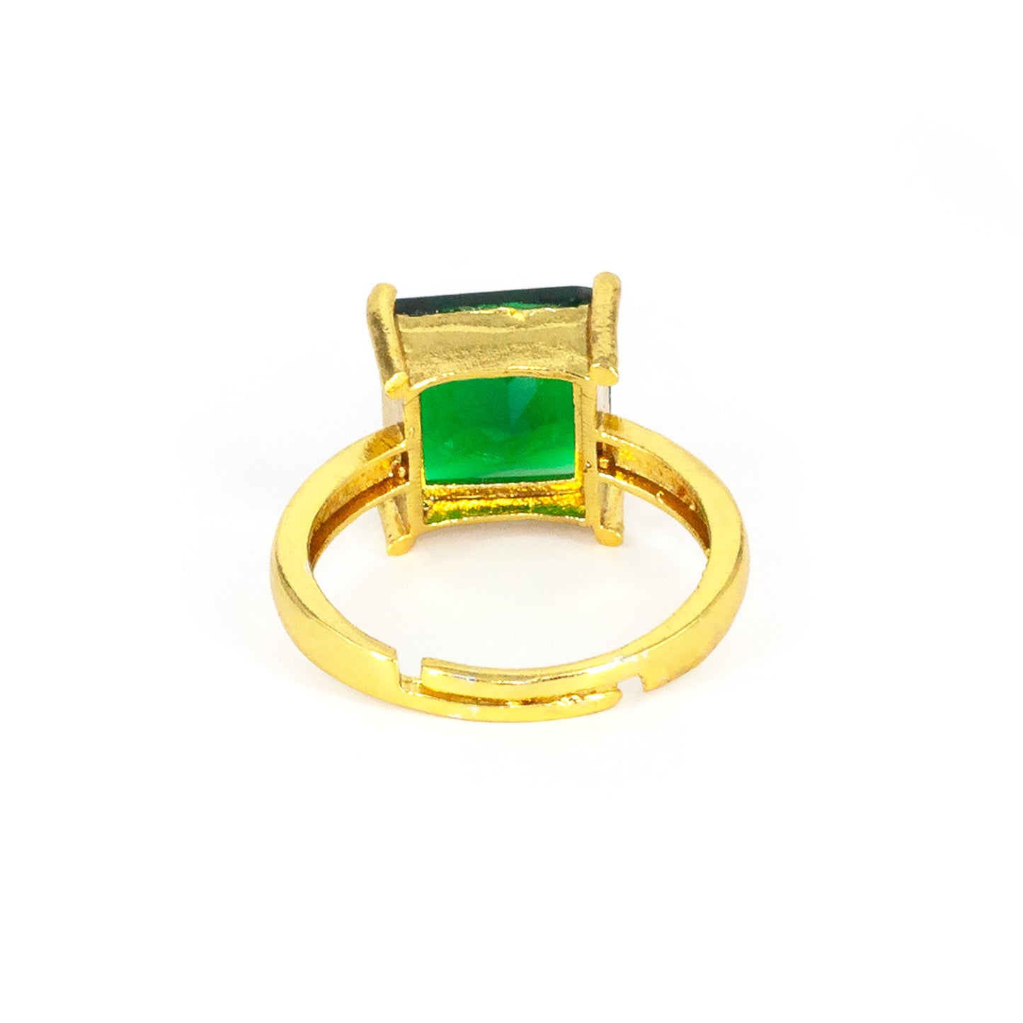 Gold Plated Green AD Finger Ring for Women