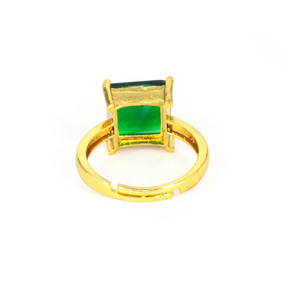 Gold Plated Green AD Finger Ring for Women