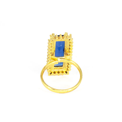 Gold Plated Blue AD Finger Ring for Women
