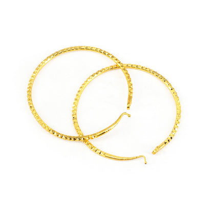Gold Plated Classic Large Hoop Earrings for Women