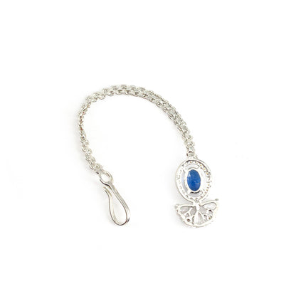 Silver Plated Blue AD Maang Tikka for Women