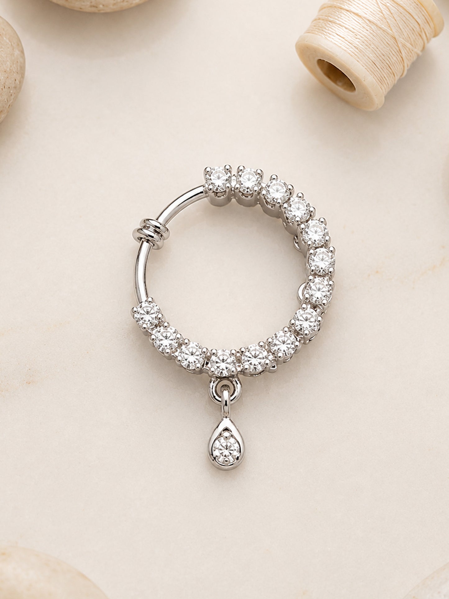 Silver Plated AD Nosering for Women