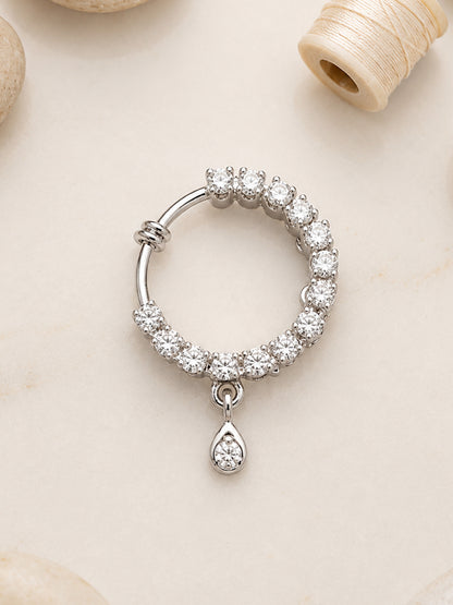 Silver Plated AD Nosering for Women