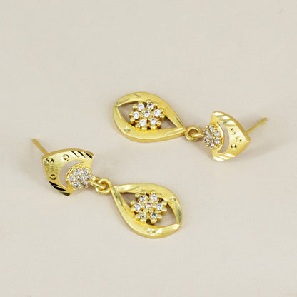 Micro Gold Plated AD Drop Earrings for Women