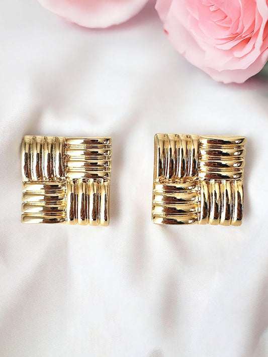 Stainless Steel Anti Tarnish Square Stud Earrings