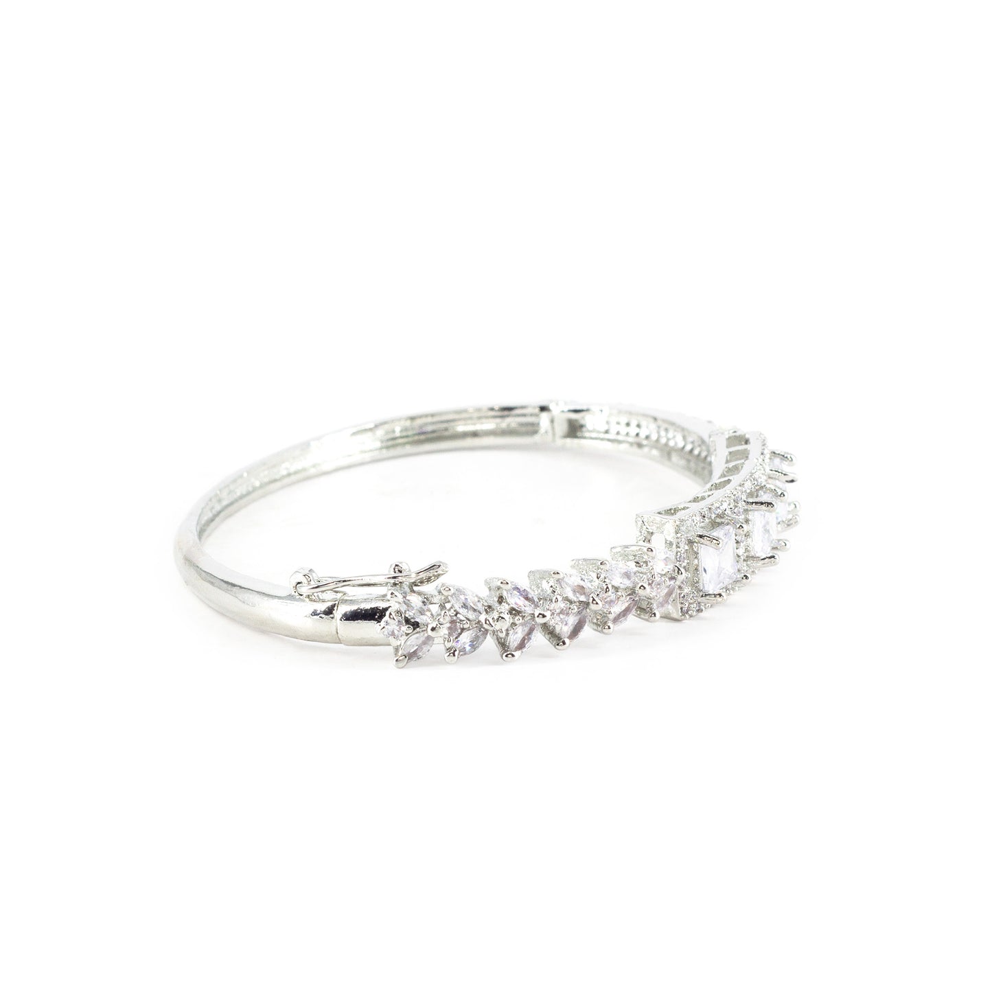 Silver Plated AD Bangle Bracelet for Women