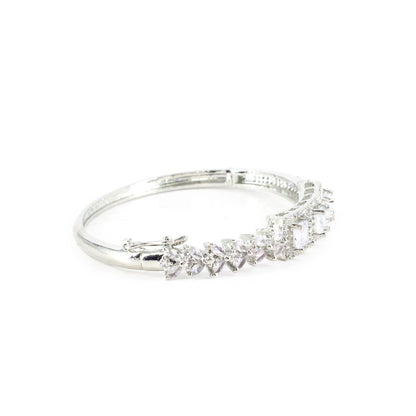 Silver Plated AD Bangle Bracelet for Women