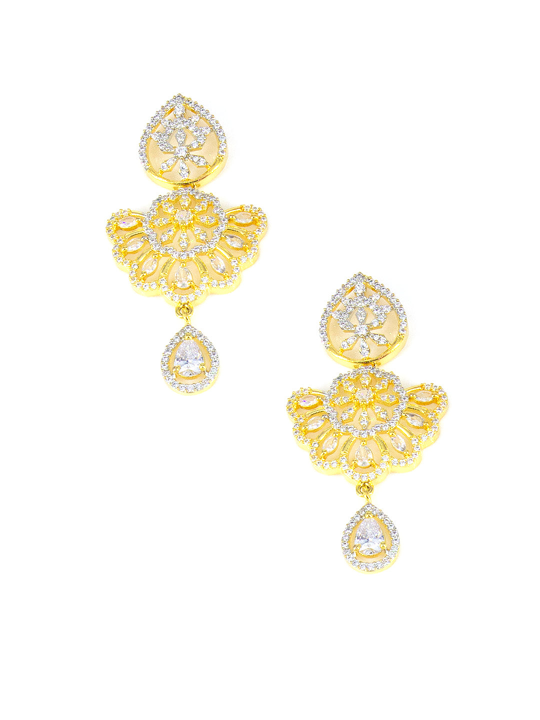 Gold Plated Floral AD Designer Jewellery Set
