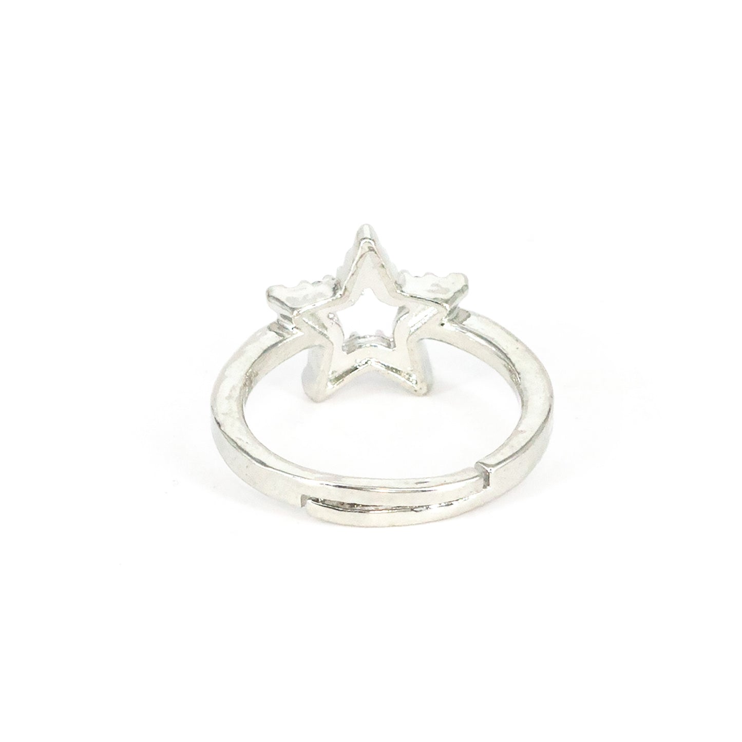 Silver Plated AD Star Finger Ring for Women