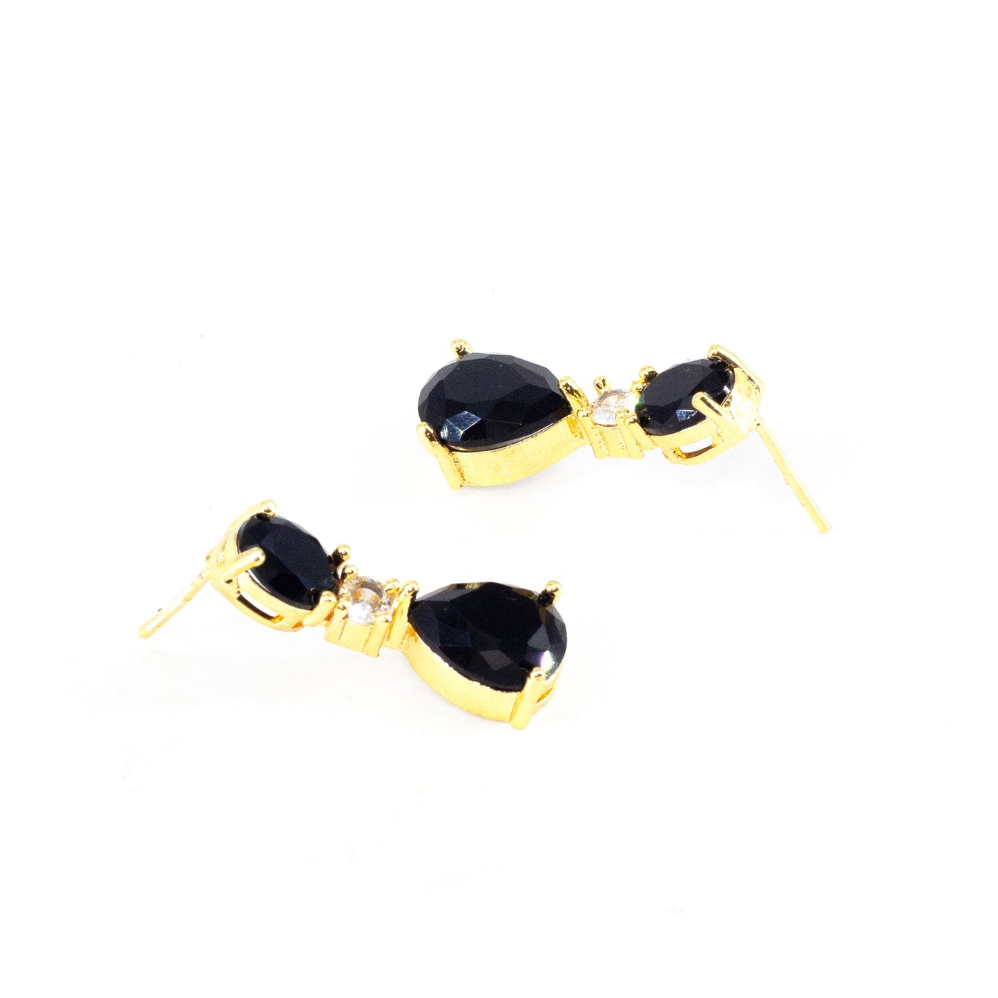 Gold Plated AD Teardrop Earrings for Women