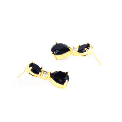 Gold Plated AD Teardrop Earrings for Women
