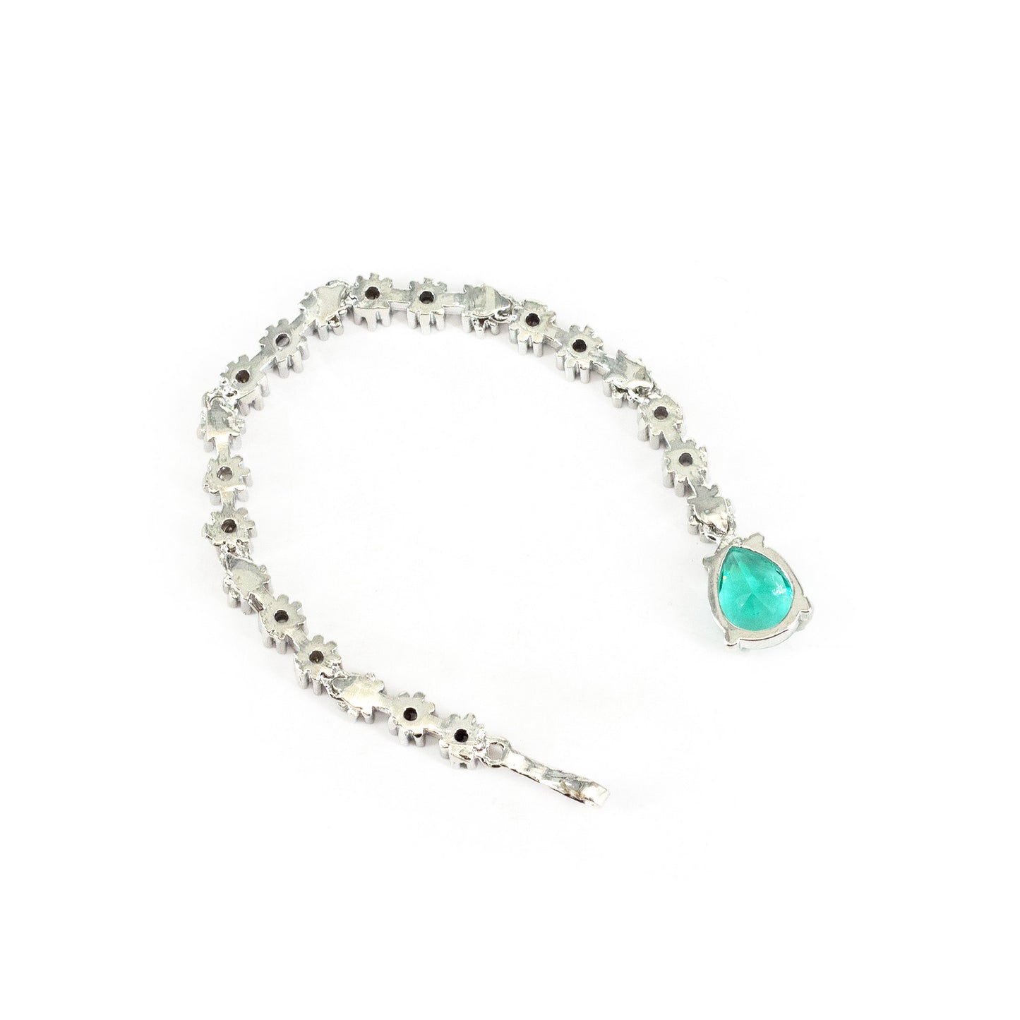 Rhodium Plated Green AD Maang Tikka for Women