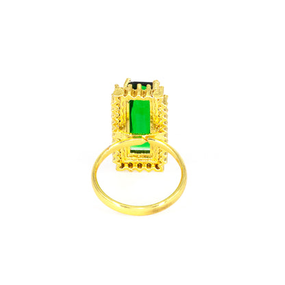 Gold Plated Green AD Finger Ring for Women