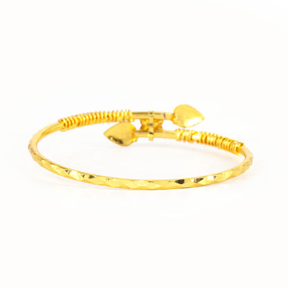 Gold Plated Adjustable Temple Bangle Bracelet for Women