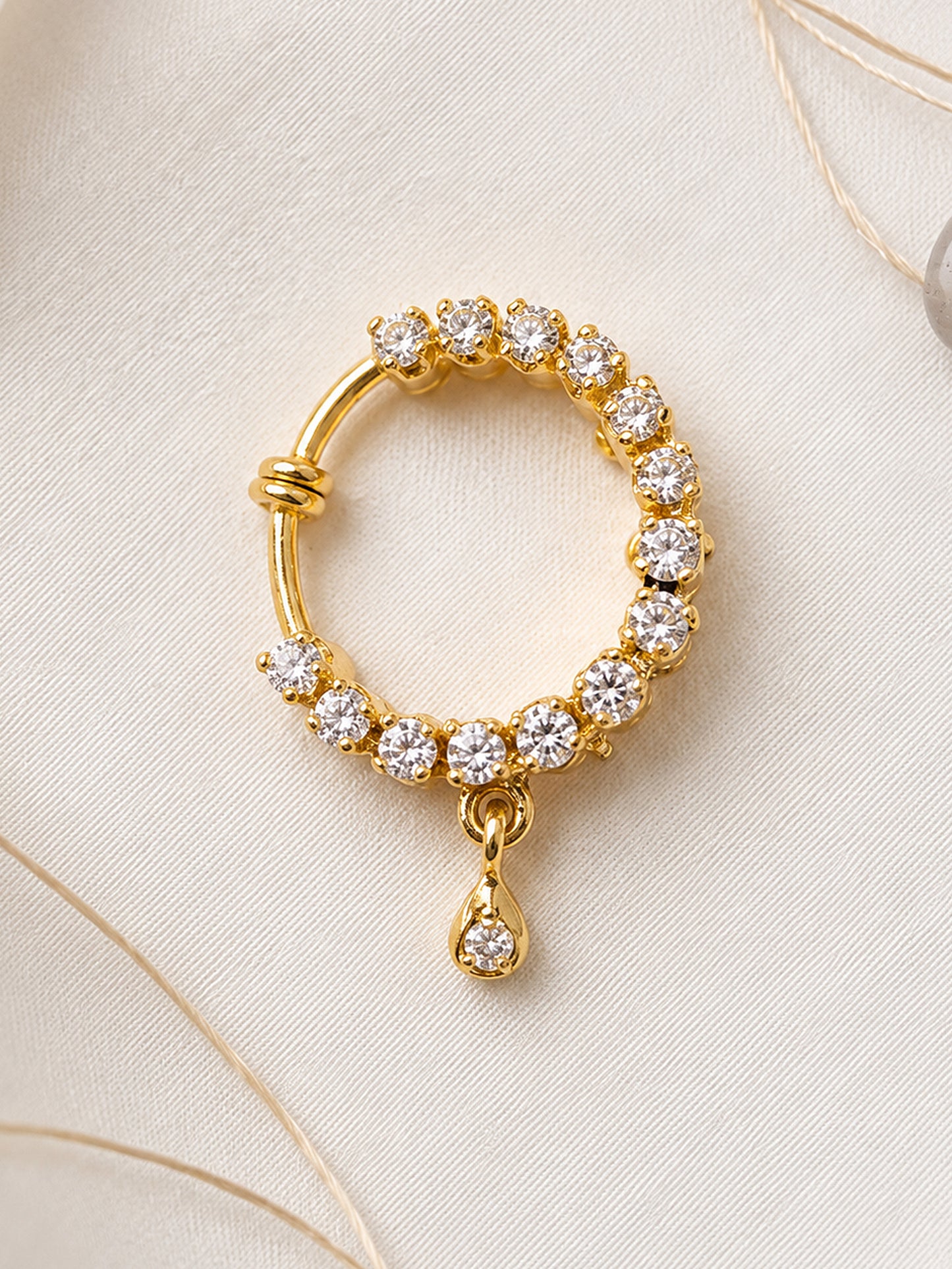 Gold Plated AD Small Nosering for Women