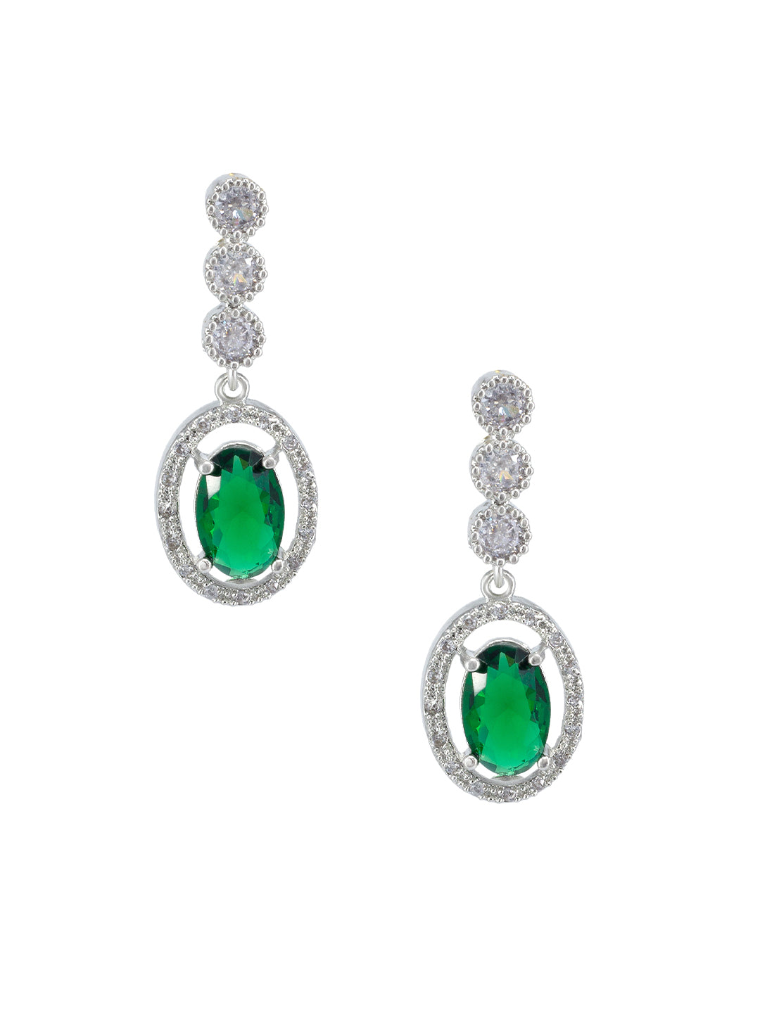 Green Oval AD Trendy Jewellery Set
