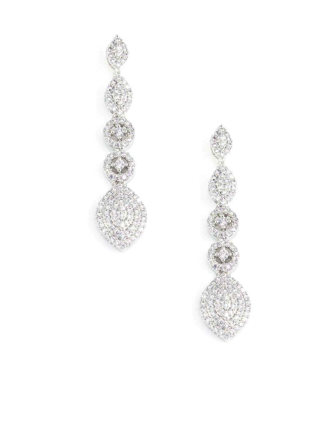 Silver Plated AD Designer Floral Jewellery Set