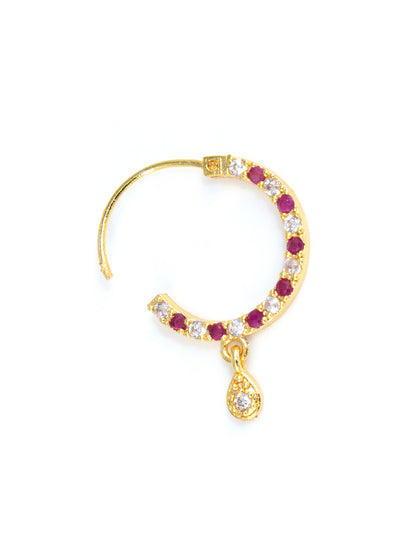 Gold-Plated Cubic Zirconia Ring Nosepin