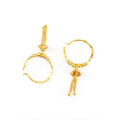 Gold Plated Classic Small Drop Hoop Earrings for Women