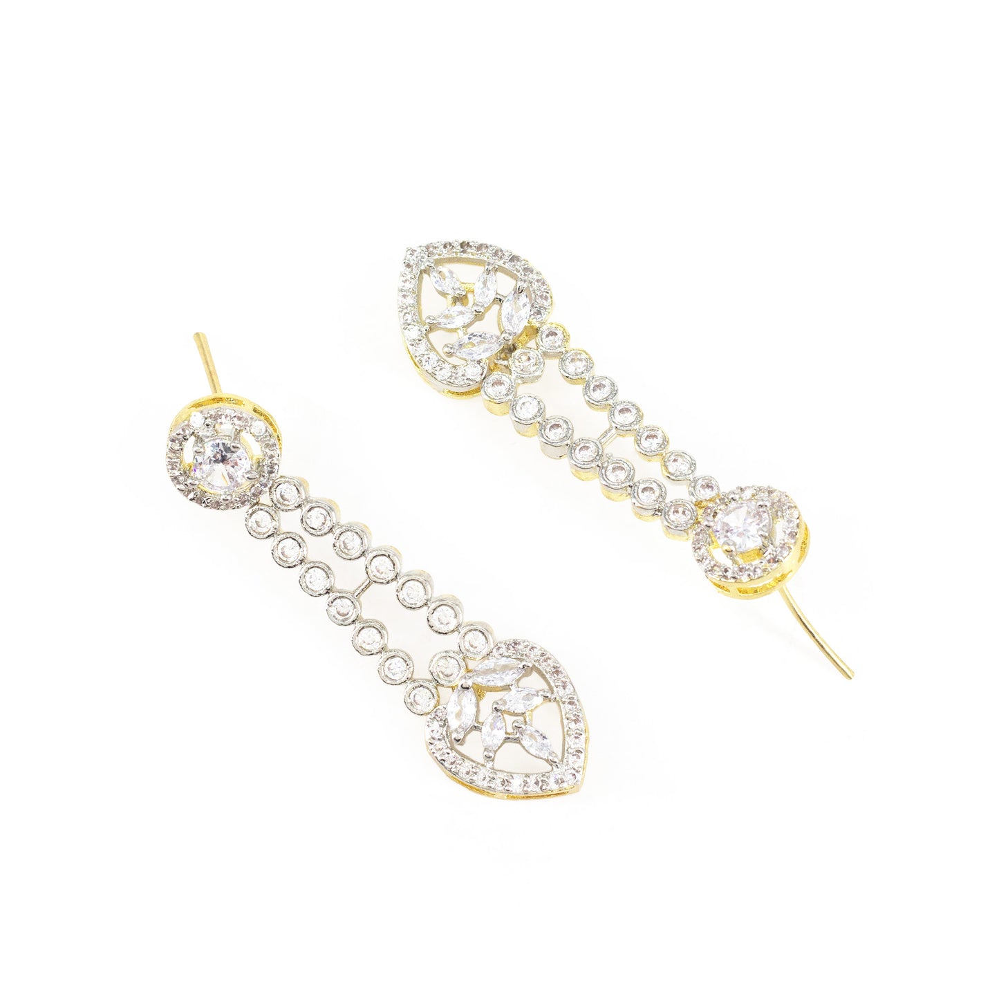 Gold Plated AD Drop Earrings for Women