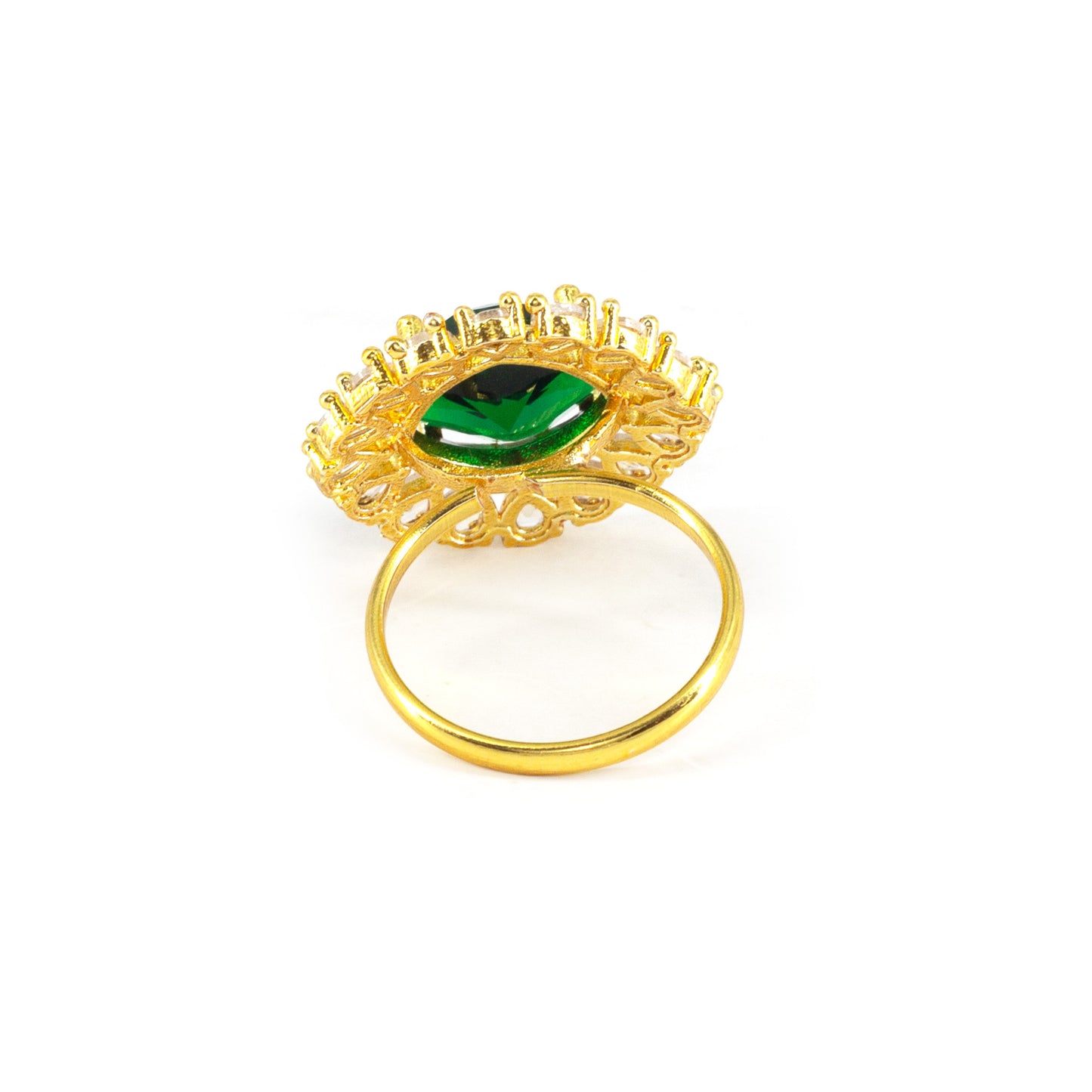 Gold Plated Green AD Finger Ring for Women