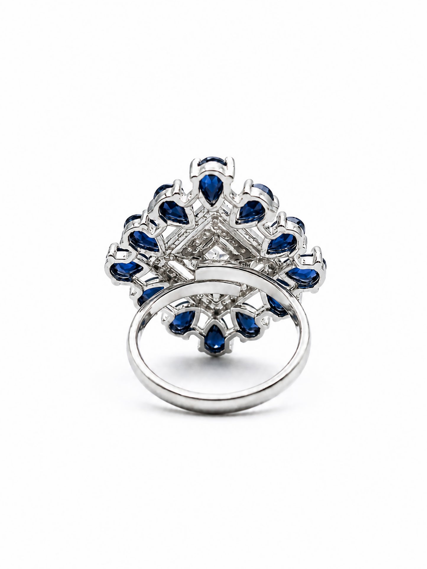 Silver Plated Blue AD Finger Ring for Women