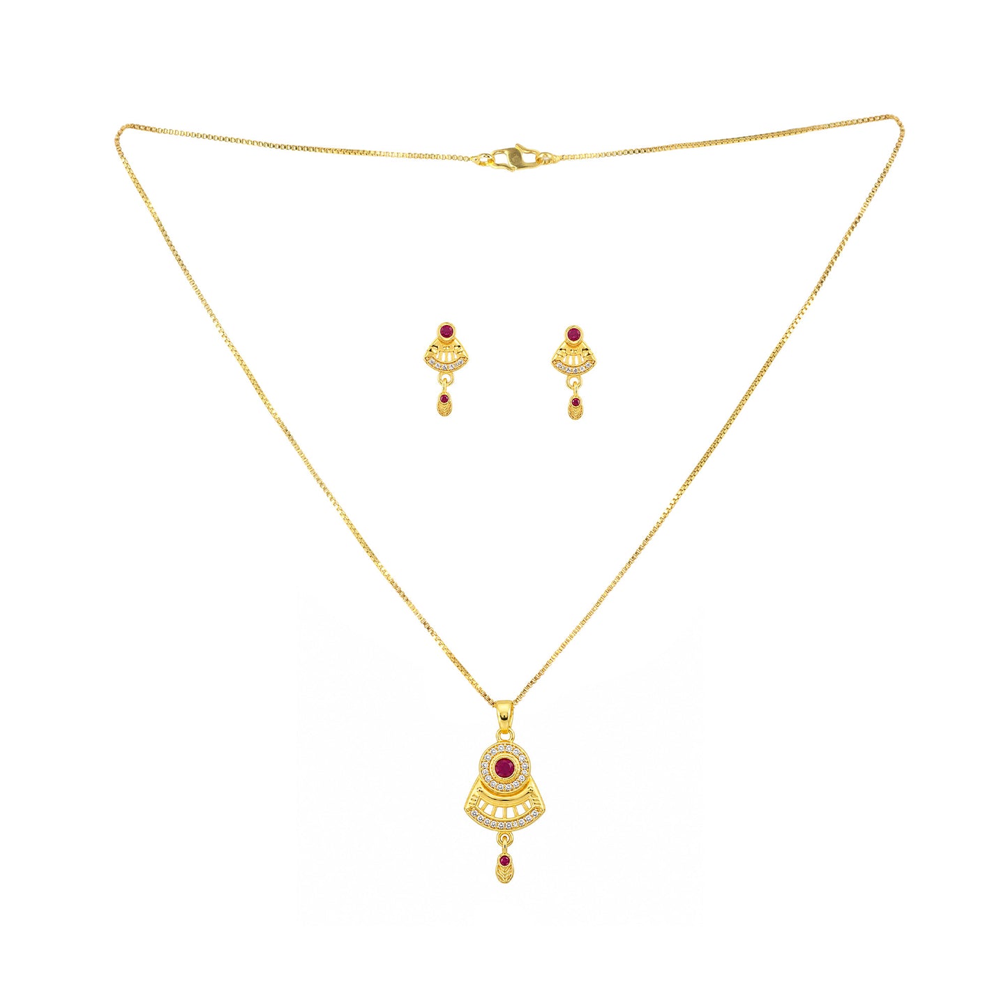 Micro Gold AD Pendant Set for Women