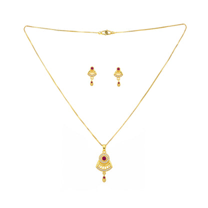 Micro Gold AD Pendant Set for Women