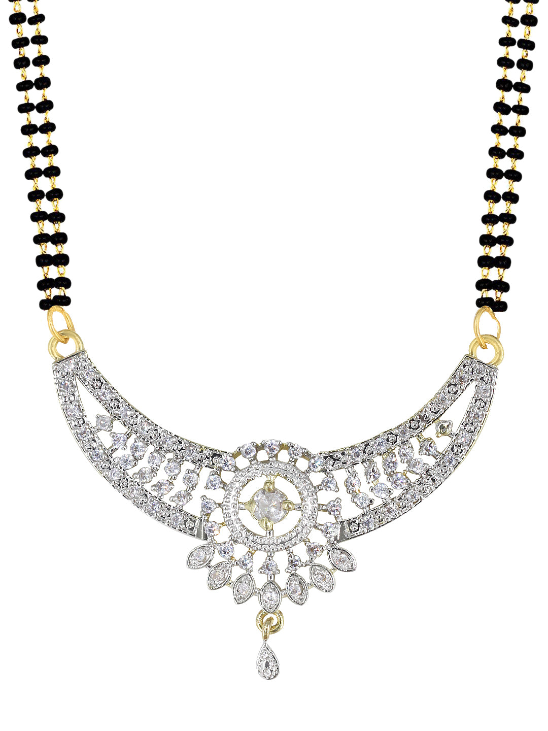 American Diamond & Black Beaded Mangalsutra