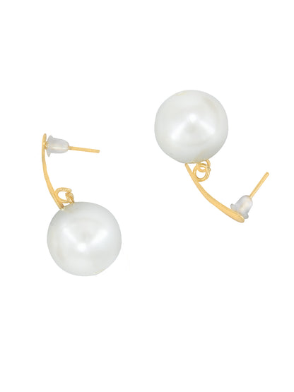 Big Faux Pearl Drop Earrings