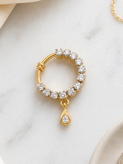 Gold Plated AD Small Nosering for Women