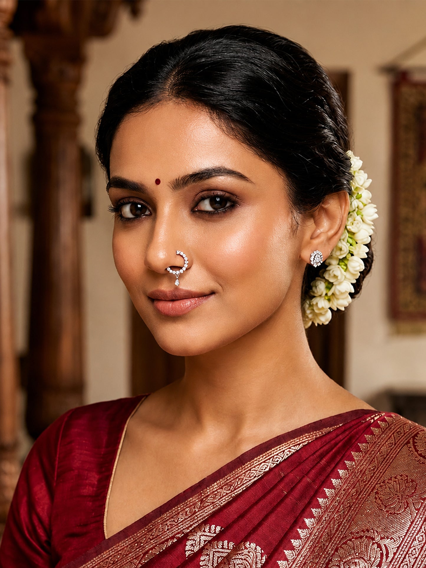 Silver Plated AD Nosering for Women