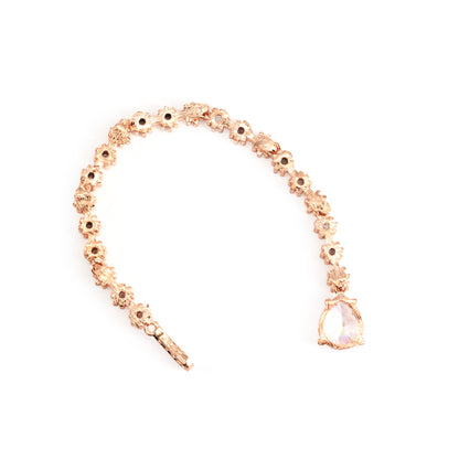 Rose gold Plated AD Teardrop Maang Tikka for Women