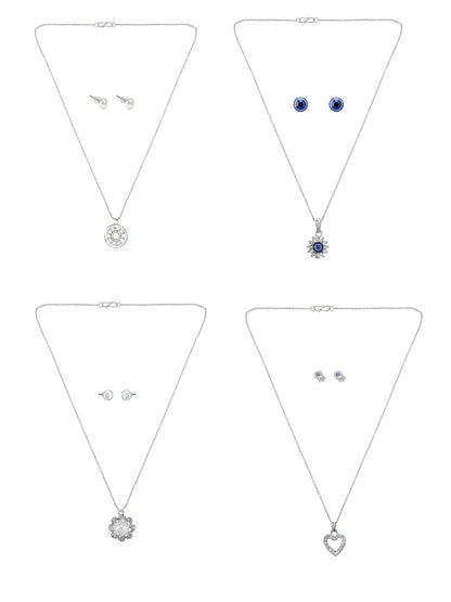 Pack of 4 Pendants & Earrings Set Gift