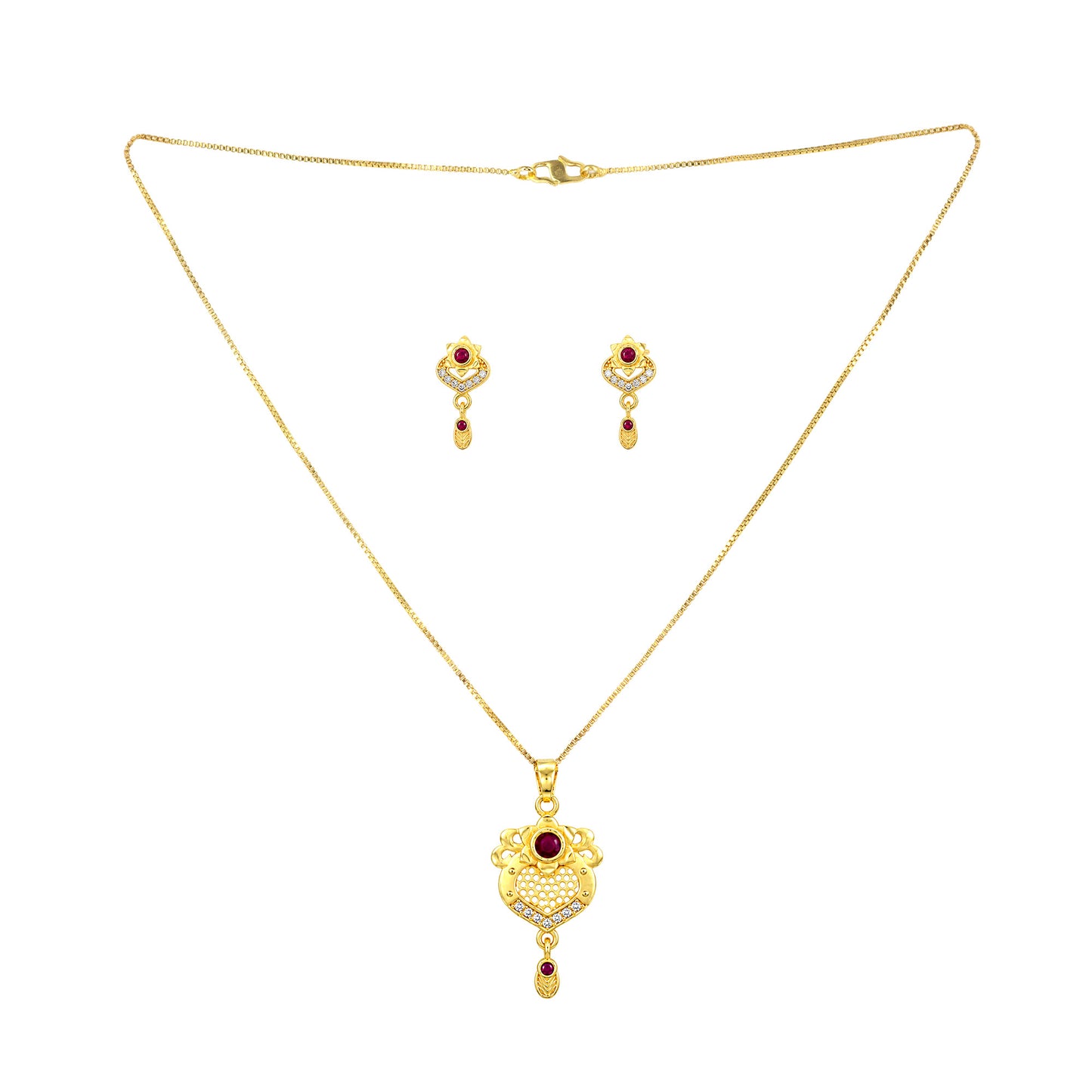 Micro Gold AD Pendant Set for Women