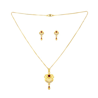 Micro Gold AD Pendant Set for Women