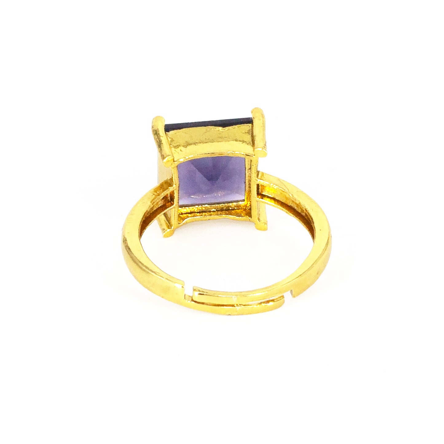 Gold Plated Purple AD Finger Ring for Women