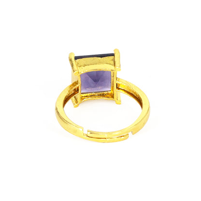 Gold Plated Purple AD Finger Ring for Women