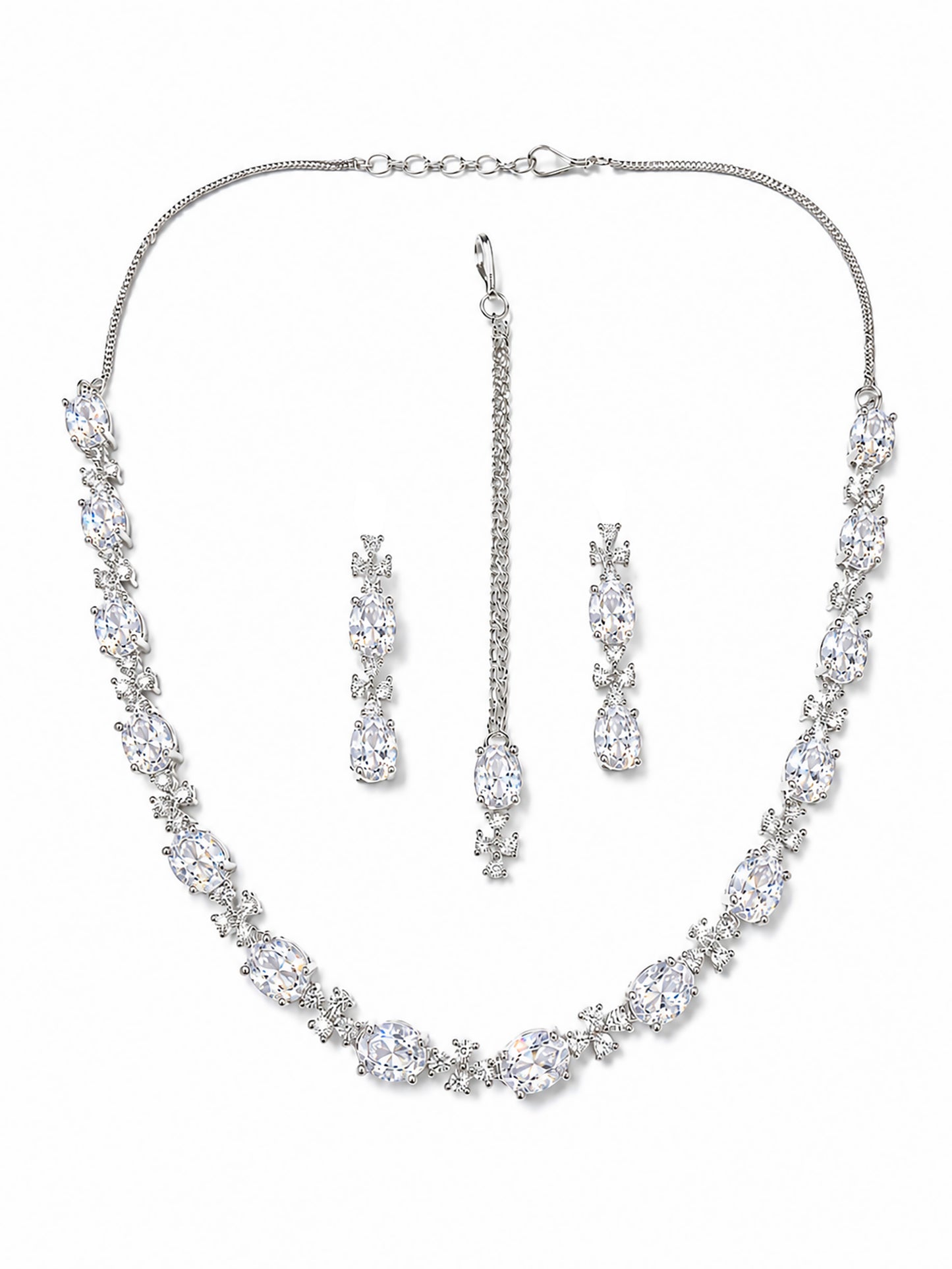 Silver Plated  AD Jewellery Set for Women