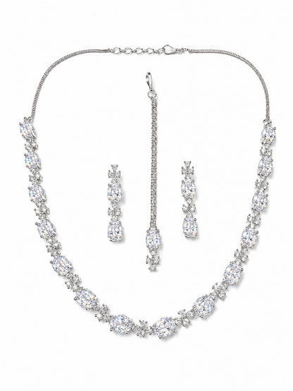 Silver Plated  AD Jewellery Set for Women