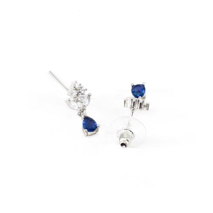 Silver Plated Blue Drop Earrings for Women