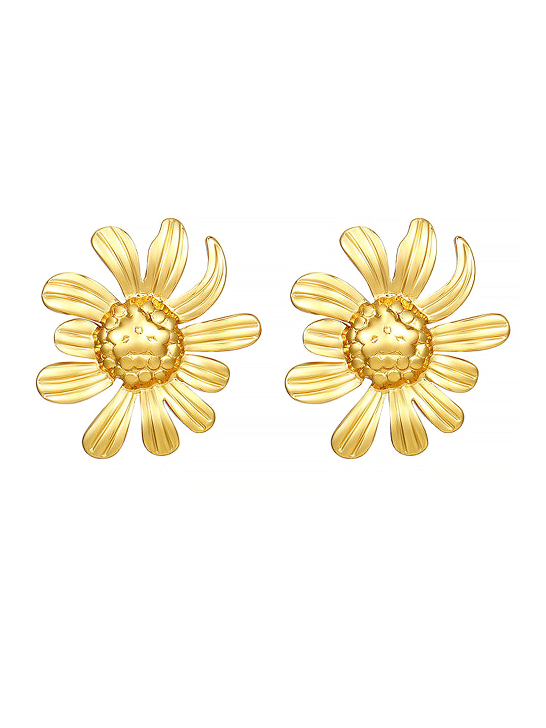 Stainless Steel Anti Tarnish Floral Stud Earrings
