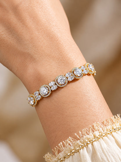 Antique Gold Plated AD Adjustable Bracelet for Women