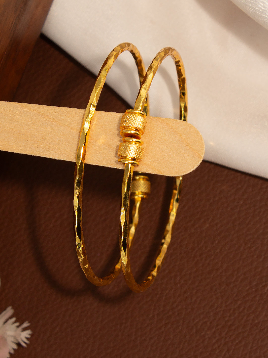 1 Gram Gold-Plated Copper Adjustable Bangles ( Set of 2)
