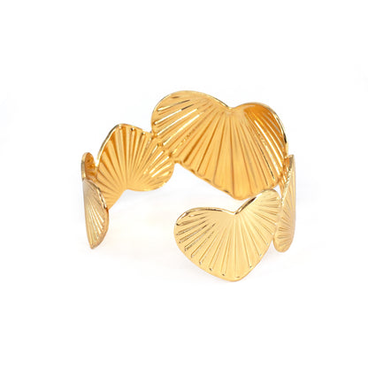 Gold Plated Designer Heart Cuff Bracelet for Women