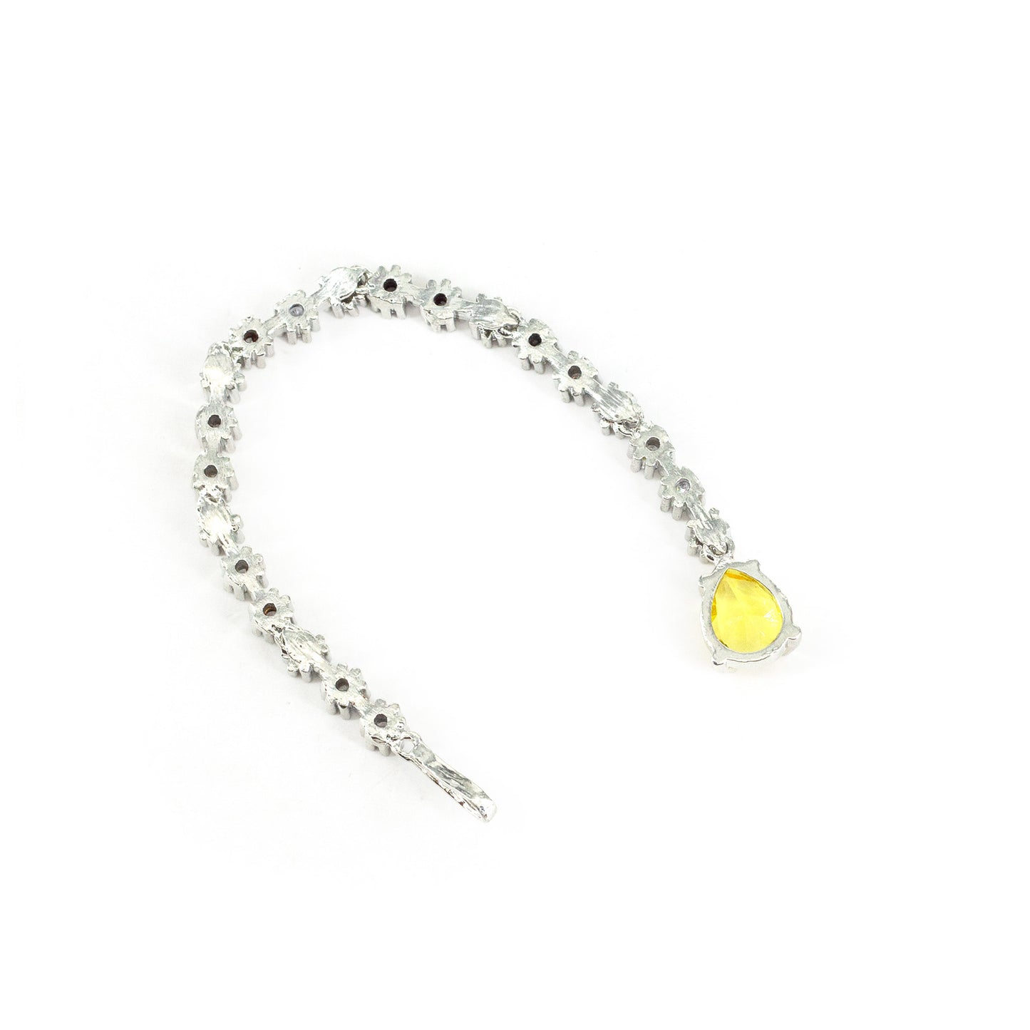 Rhodium Plated Yellow AD Maang Tikka for Women