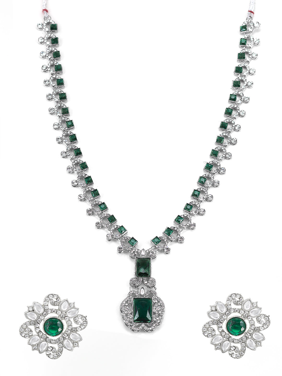 Green CZ Long Jewellery Set