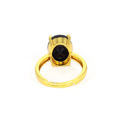 Gold Plated Black AD Finger Ring for Women