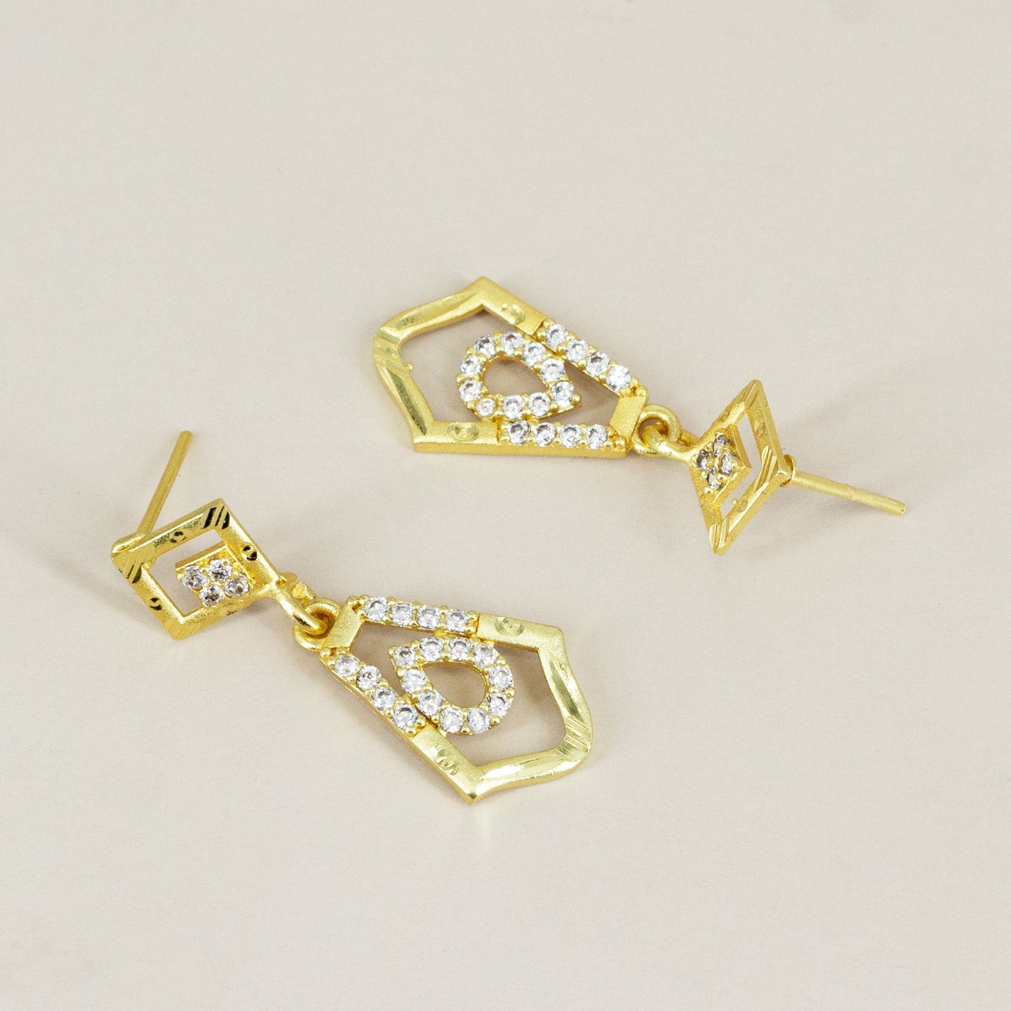 Micro Gold Plated AD Drop Earrings for Women